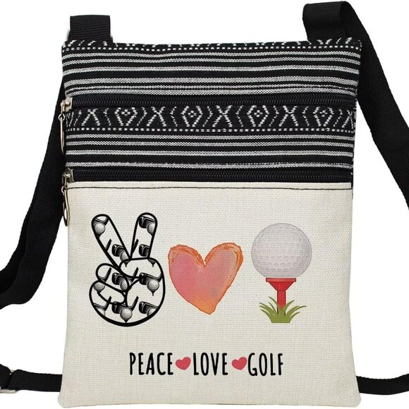 Crossbody Bag Polyester Small Ethnic Pattern Adjustable Strap Zipper - Picture 1 of 7